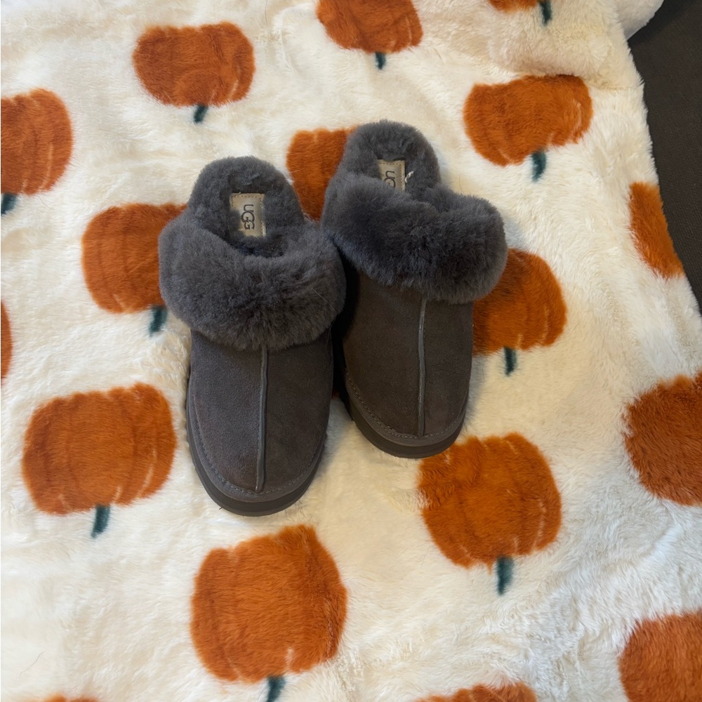 UGG Charcoal Shearling Slippers